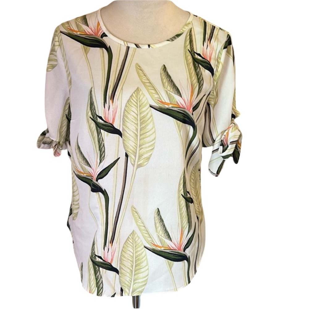 Ann Taylor Factory bird of paradise print blouse